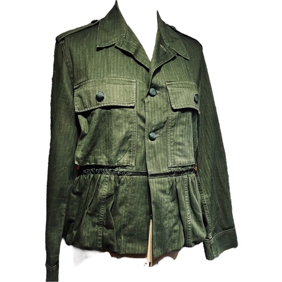 Harvey Faircloth Barneys NY Boho Military Jacket Size Small 100% Cotton - Picture 12 of 15